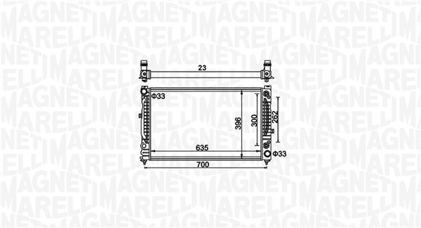 Radiator, engine cooling - 350213185500 MAGNETI MARELLI
