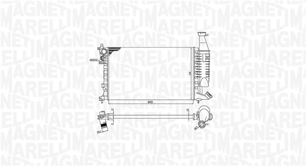 Radiator, engine cooling - 350213186400 MAGNETI MARELLI