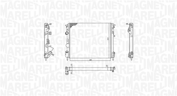 Radiator, engine cooling - 350213192600 MAGNETI MARELLI