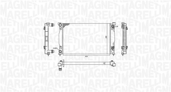 Radiator, engine cooling - 350213196600 MAGNETI MARELLI