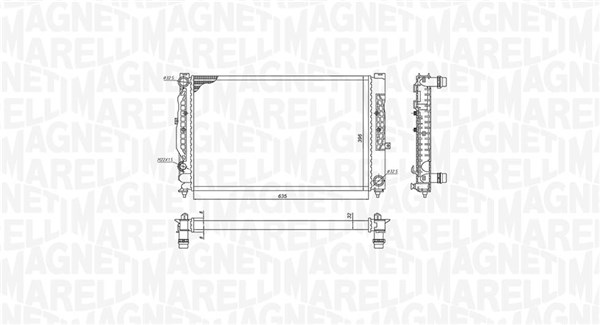 Radiator, engine cooling - 350213199900 MAGNETI MARELLI