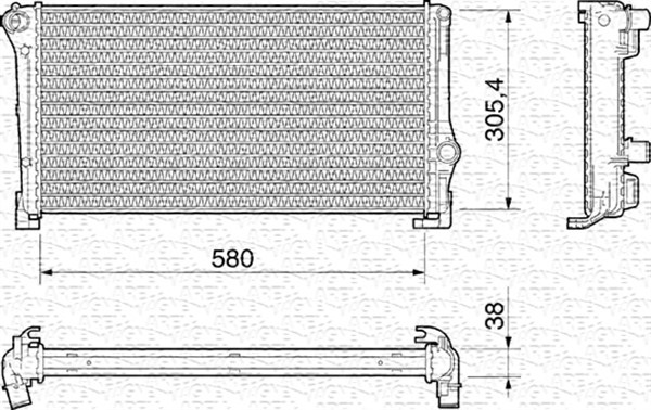 Radiator, engine cooling - 350213199000 MAGNETI MARELLI