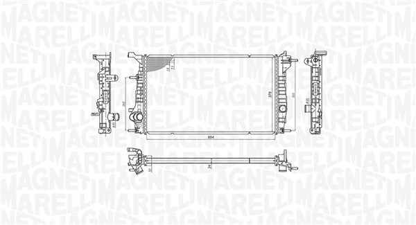 Radiator, engine cooling - 350213200600 MAGNETI MARELLI