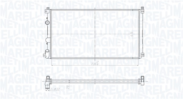 Radiator, engine cooling - 350213209500 MAGNETI MARELLI