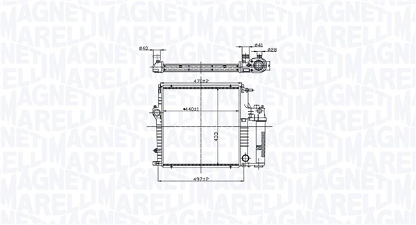 Radiator, engine cooling - 350213211600 MAGNETI MARELLI