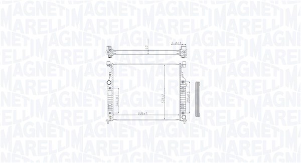 Radiator, engine cooling - 350213212500 MAGNETI MARELLI