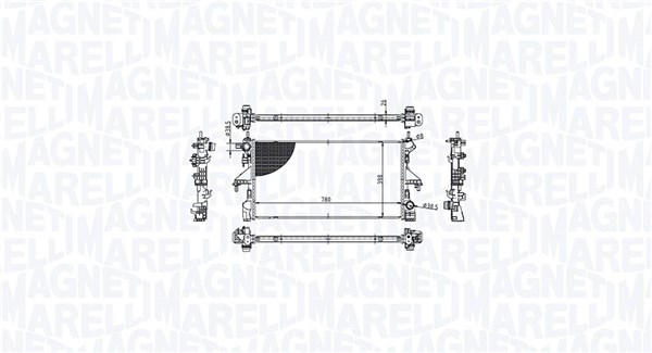 Radiator, engine cooling - 350213213100 MAGNETI MARELLI