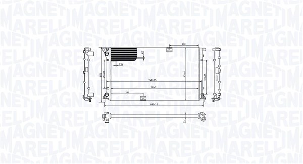 Radiatore, Raffreddamento motore - 350213213400 MAGNETI MARELLI
