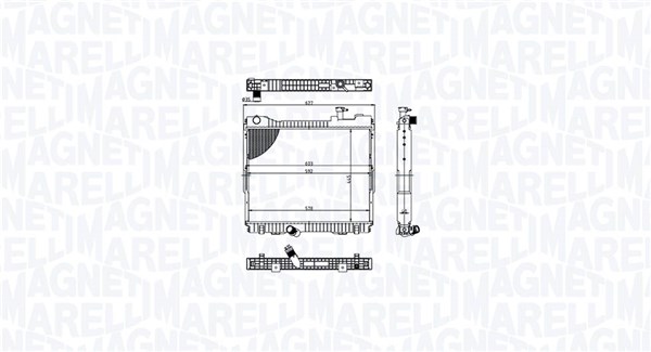Radiatore, Raffreddamento motore - 350213213500 MAGNETI MARELLI