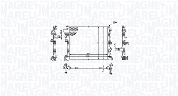 Radiatore, Raffreddamento motore - 350213214300 MAGNETI MARELLI