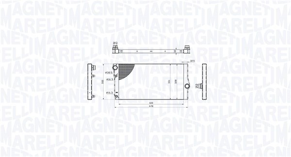 Radiatore, Raffreddamento motore - 350213214600 MAGNETI MARELLI