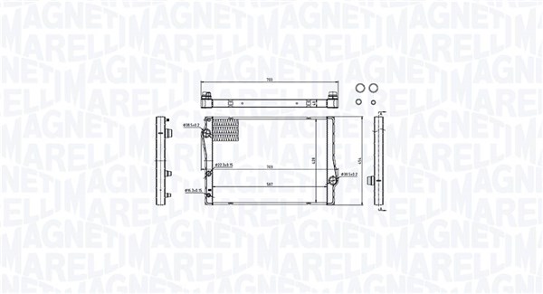 Radiator, engine cooling - 350213214700 MAGNETI MARELLI