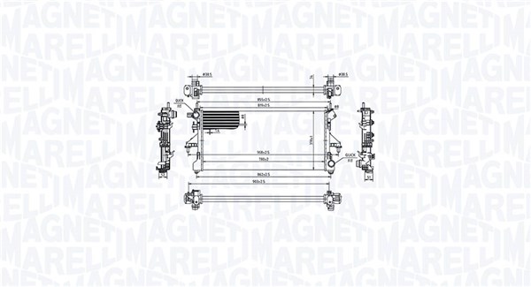 Radiator, engine cooling - 350213214900 MAGNETI MARELLI