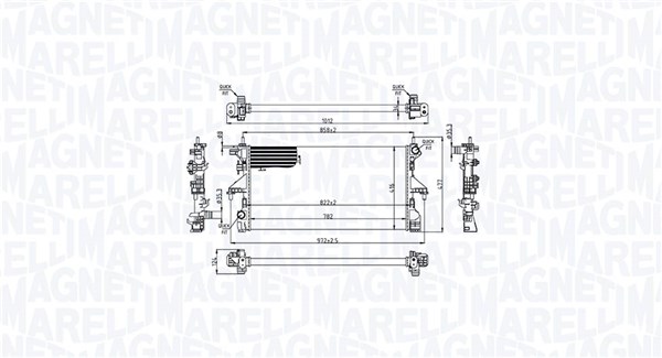 Radiator, engine cooling - 350213215200 MAGNETI MARELLI