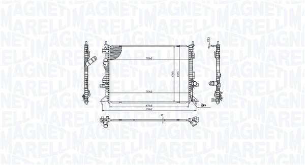 Radiatore, Raffreddamento motore - 350213215700 MAGNETI MARELLI