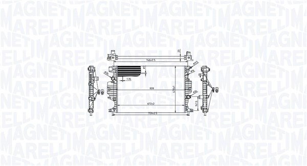 Radiatore, Raffreddamento motore - 350213215900 MAGNETI MARELLI