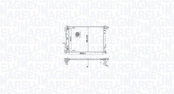 Radiatore, Raffreddamento motore - 350213216100 MAGNETI MARELLI