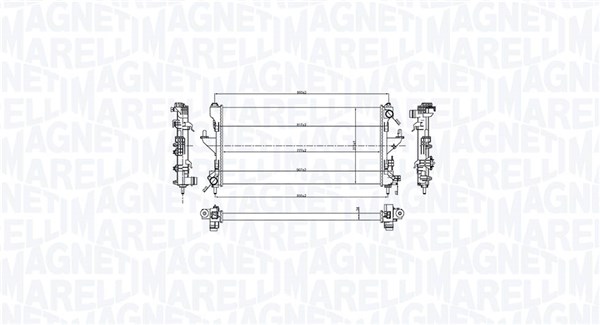 Radiator, engine cooling - 350213216600 MAGNETI MARELLI