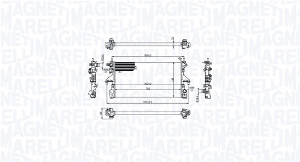 Radiatore, Raffreddamento motore - 350213216700 MAGNETI MARELLI