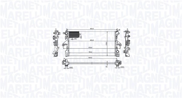 Radiator, engine cooling - 350213216800 MAGNETI MARELLI