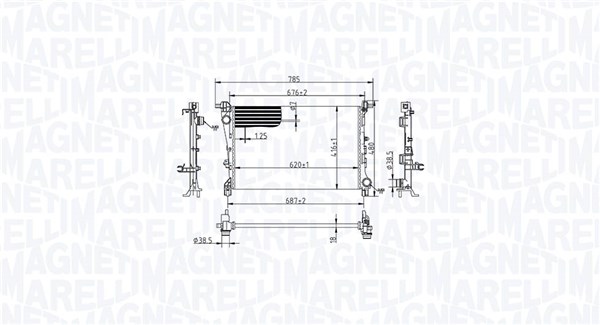 Radiatore, Raffreddamento motore - 350213217900 MAGNETI MARELLI
