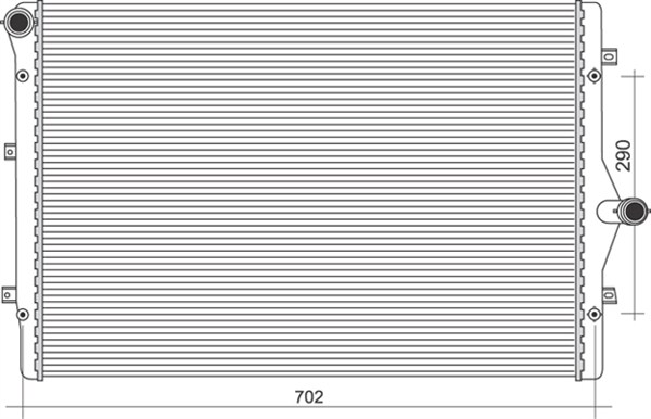 Radiator, engine cooling - 350213855000 MAGNETI MARELLI
