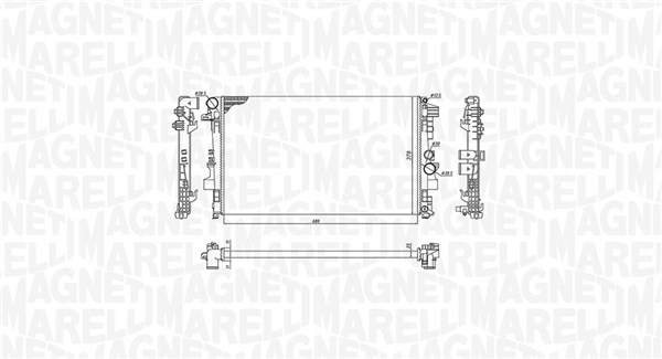 Radiator, engine cooling - 350213955000 MAGNETI MARELLI