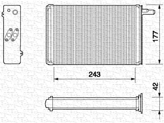 Scambiatore calore, Riscaldamento abitacolo - 350218056000 MAGNETI MARELLI