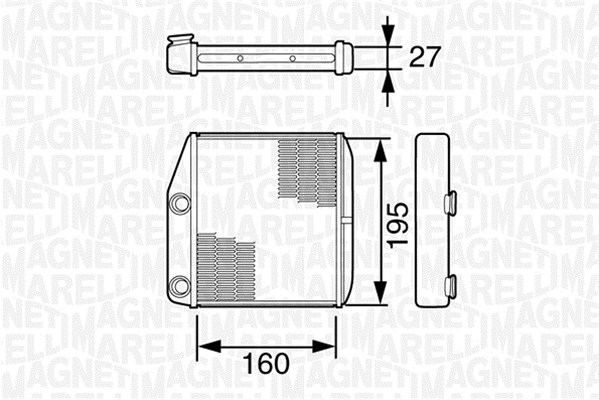 Heat Exchanger, interior heating - 350218227000 MAGNETI MARELLI