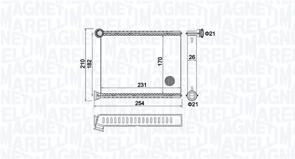 Heat Exchanger, interior heating - 350218473000 MAGNETI MARELLI