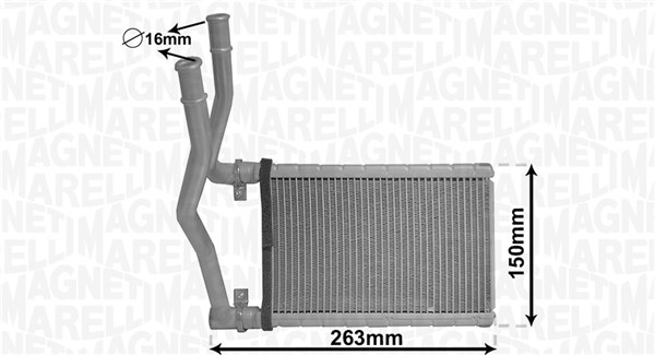 Scambiatore calore, Riscaldamento abitacolo - 350218490000 MAGNETI MARELLI