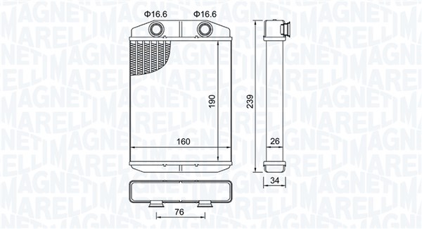 Heat Exchanger, interior heating - 350218507000 MAGNETI MARELLI