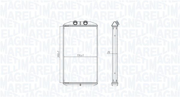Heat Exchanger, interior heating - 350218522000 MAGNETI MARELLI