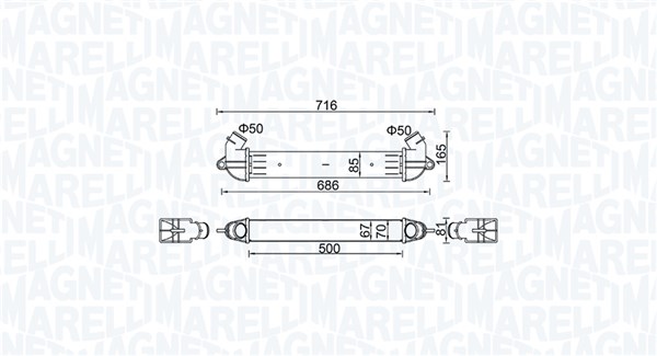 Intercooler, charger - 351319204610 MAGNETI MARELLI