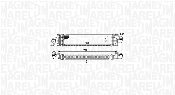 Intercooler, charger - 351319204980 MAGNETI MARELLI