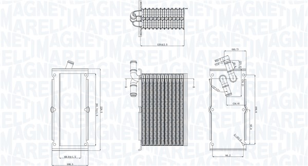 Intercooler, charger - 351319205430 MAGNETI MARELLI