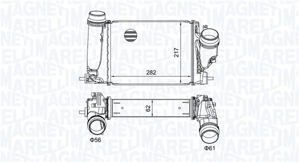 Intercooler, charger - 351319205830 MAGNETI MARELLI
