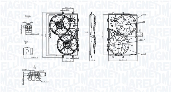 Fan, radiator - 069422578010 MAGNETI MARELLI
