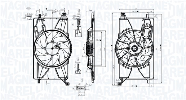 Ventola, Raffreddamento motore - 069422834010 MAGNETI MARELLI