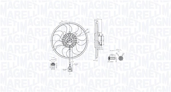 Ventola, Raffreddamento motore - 069422889010 MAGNETI MARELLI