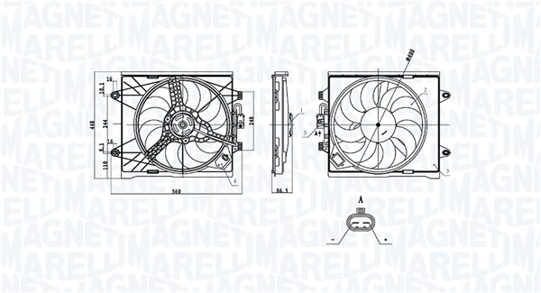 ventiliatorius, radiatoriaus - 069422893010 MAGNETI MARELLI