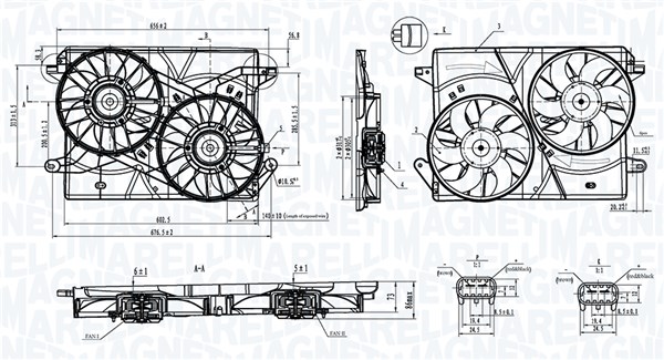 Fan, radiator - 069422901010 MAGNETI MARELLI