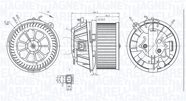 Interior Blower - 069412240010 MAGNETI MARELLI