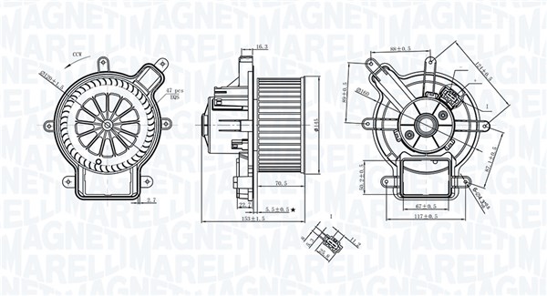 Ventilatore abitacolo - 069412398010 MAGNETI MARELLI