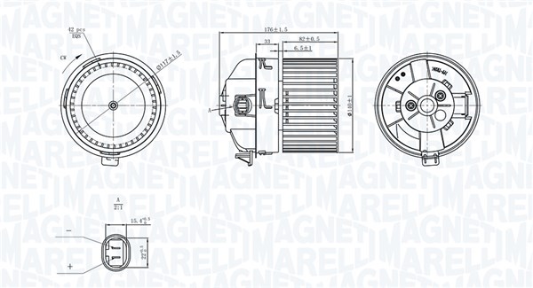 Ventilatore abitacolo - 069412751010 MAGNETI MARELLI