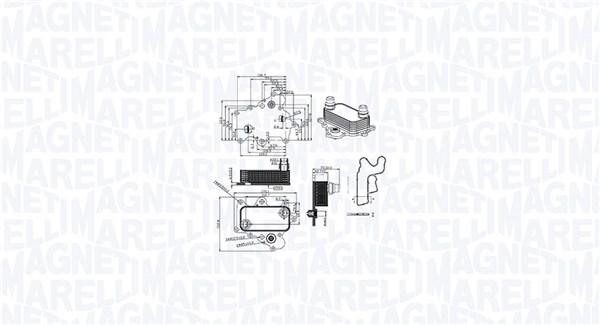 Oil Cooler, engine oil - 350300000400 MAGNETI MARELLI