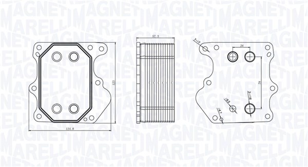 Oil Cooler, engine oil - 350300000500 MAGNETI MARELLI