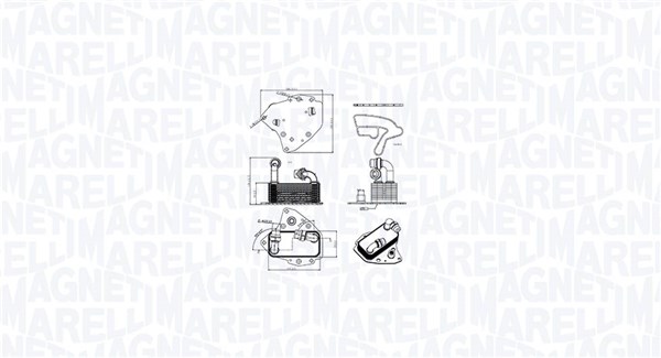 Oil Cooler, engine oil - 350300000600 MAGNETI MARELLI