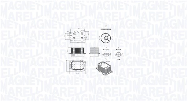 Oil Cooler, engine oil - 350300000900 MAGNETI MARELLI