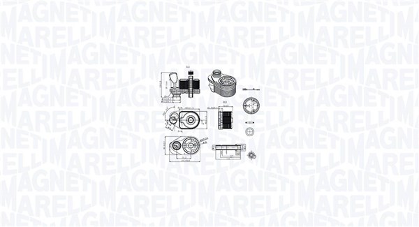 Oil Cooler, engine oil - 350300001100 MAGNETI MARELLI